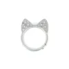 Titanium Hinged Cat Hoop Earring with CZ Pavement