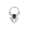 Titanium Hinged Spider Hoop Ring with Teardrop CZ Centered