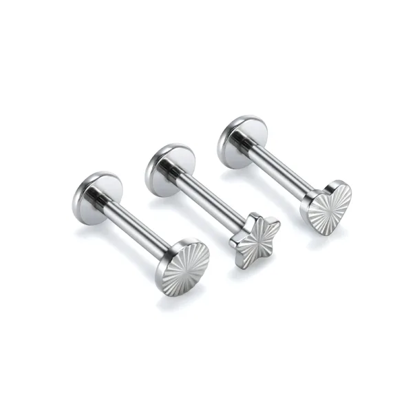 925 internal thread faceted flat-bottom stud